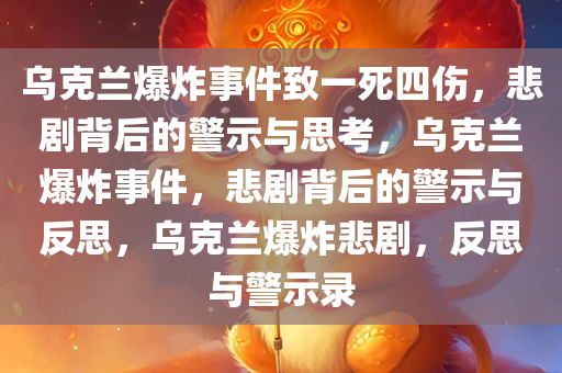 乌克兰爆炸事件致一死四伤，悲剧背后的警示与思考，乌克兰爆炸事件，悲剧背后的警示与反思，乌克兰爆炸悲剧，反思与警示录