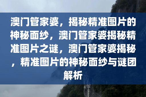 澳门管家婆，揭秘精准图片的神秘面纱，澳门管家婆揭秘精准图片之谜，澳门管家婆揭秘，精准图片的神秘面纱与谜团解析