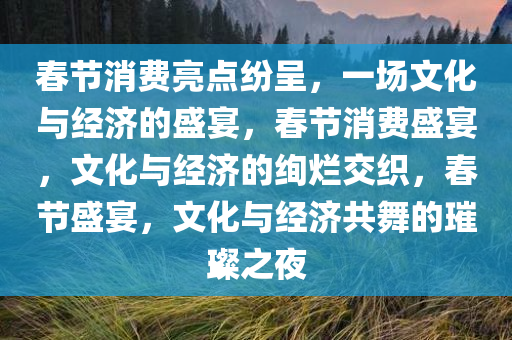 春节消费亮点纷呈，一场文化与经济的盛宴，春节消费盛宴，文化与经济的绚烂交织，春节盛宴，文化与经济共舞的璀璨之夜