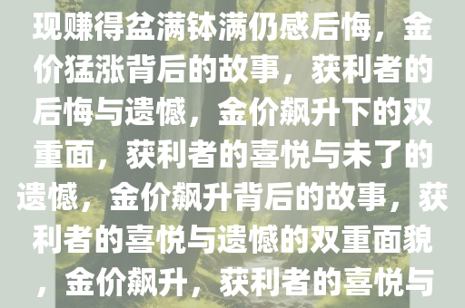 金价猛涨背后的故事，有人变现赚得盆满钵满仍感后悔，金价猛涨背后的故事，获利者的后悔与遗憾，金价飙升下的双重面，获利者的喜悦与未了的遗憾，金价飙升背后的故事，获利者的喜悦与遗憾的双重面貌，金价飙升，获利者的喜悦与未了遗憾的双重面