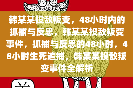 韩某某投敌叛变，48小时内的抓捕与反思，韩某某投敌叛变事件，抓捕与反思的48小时，48小时生死追捕，韩某某投敌叛变事件全解析