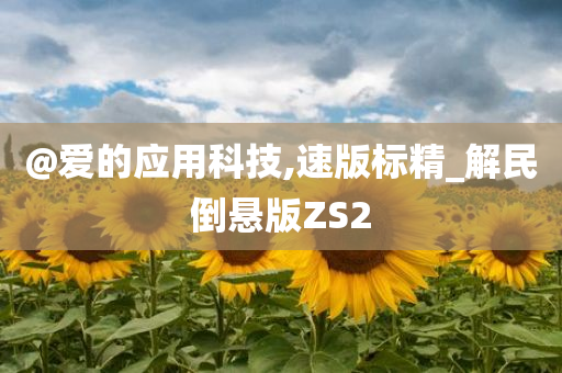 @爱的应用科技,速版标精_解民倒悬版ZS2