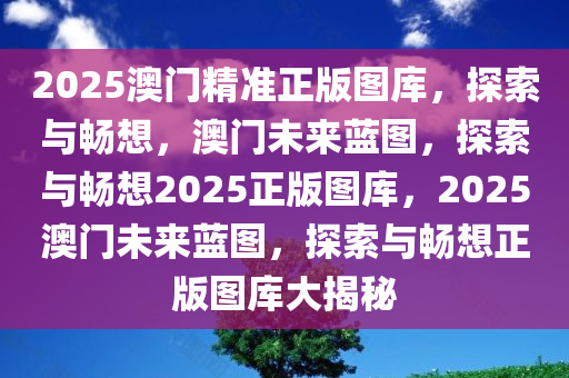 2025澳门精准正版图库，探索与畅想，澳门未来蓝图，探索与畅想2025正版图库，2025澳门未来蓝图，探索与畅想正版图库大揭秘