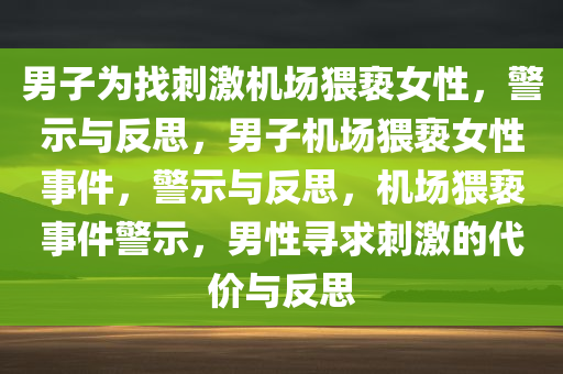 男子为找刺激机场猥亵女性，警示与反思，男子机场猥亵女性事件，警示与反思，机场猥亵事件警示，男性寻求刺激的代价与反思