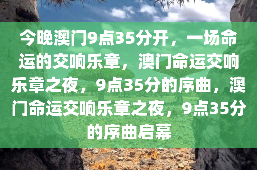 今晚澳门9点35分开，一场命运的交响乐章，澳门命运交响乐章之夜，9点35分的序曲，澳门命运交响乐章之夜，9点35分的序曲启幕