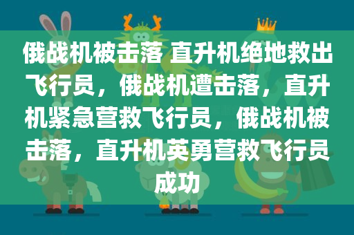 俄战机被击落 直升机绝地救出飞行员，俄战机遭击落，直升机紧急营救飞行员，俄战机被击落，直升机英勇营救飞行员成功