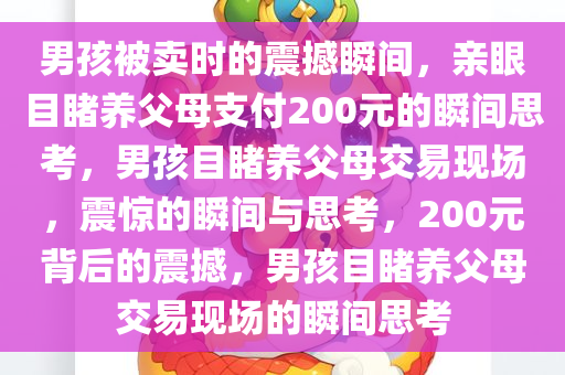 男孩被卖时的震撼瞬间，亲眼目睹养父母支付200元的瞬间思考，男孩目睹养父母交易现场，震惊的瞬间与思考，200元背后的震撼，男孩目睹养父母交易现场的瞬间思考