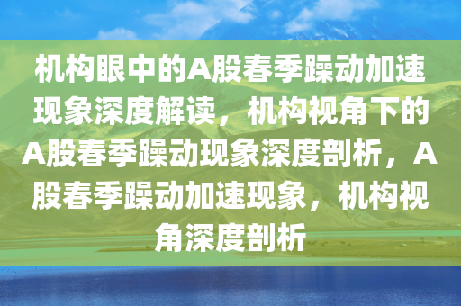 机构眼中的A股春季躁动加速现象深度解读，机构视角下的A股春季躁动现象深度剖析，A股春季躁动加速现象，机构视角深度剖析