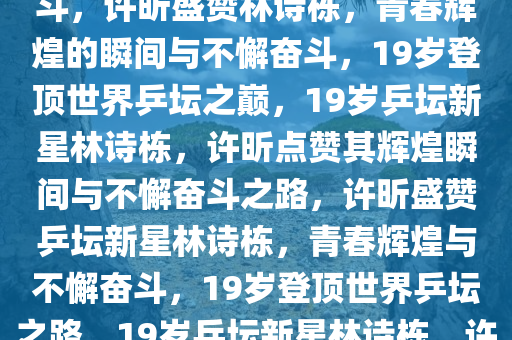 许昕感叹林诗栋19岁登顶世一，青春辉煌的瞬间与不懈的奋斗，许昕盛赞林诗栋，青春辉煌的瞬间与不懈奋斗，19岁登顶世界乒坛之巅，19岁乒坛新星林诗栋，许昕点赞其辉煌瞬间与不懈奋斗之路，许昕盛赞乒坛新星林诗栋，青春辉煌与不懈奋斗，19岁登顶世界乒坛之路，19岁乒坛新星林诗栋，许昕点赞其辉煌瞬间与不懈奋斗之路