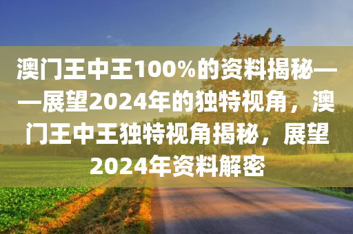 澳门王中王100%的资料揭秘——展望2024年的独特视角，澳门王中王独特视角揭秘，展望2024年资料解密