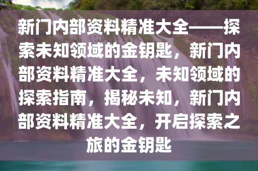 新门内部资料精准大全——探索未知领域的金钥匙，新门内部资料精准大全，未知领域的探索指南，揭秘未知，新门内部资料精准大全，开启探索之旅的金钥匙