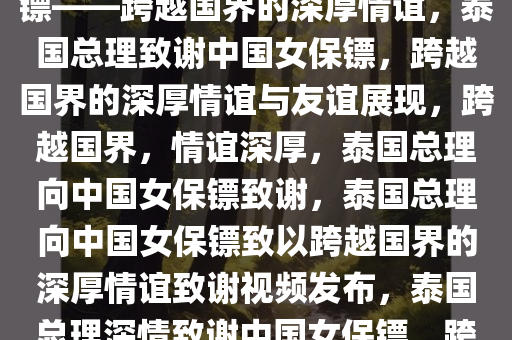 泰国总理发视频感谢中国女保镖——跨越国界的深厚情谊，泰国总理致谢中国女保镖，跨越国界的深厚情谊与友谊展现，跨越国界，情谊深厚，泰国总理向中国女保镖致谢，泰国总理向中国女保镖致以跨越国界的深厚情谊致谢视频发布，泰国总理深情致谢中国女保镖，跨越国界的友谊见证