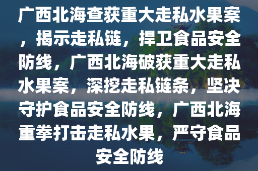 广西北海查获重大走私水果案，揭示走私链，捍卫食品安全防线，广西北海破获重大走私水果案，深挖走私链条，坚决守护食品安全防线，广西北海重拳打击走私水果，严守食品安全防线