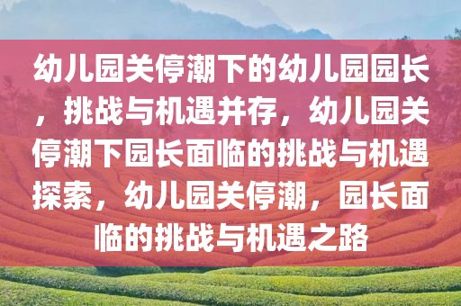 幼儿园关停潮下的幼儿园园长，挑战与机遇并存，幼儿园关停潮下园长面临的挑战与机遇探索，幼儿园关停潮，园长面临的挑战与机遇之路