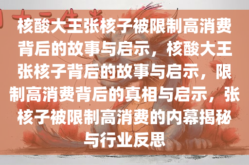 核酸大王张核子被限制高消费背后的故事与启示，核酸大王张核子背后的故事与启示，限制高消费背后的真相与启示，张核子被限制高消费的内幕揭秘与行业反思