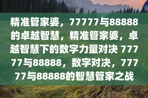 精准管家婆，77777与88888的卓越智慧，精准管家婆，卓越智慧下的数字力量对决 77777与88888，数字对决，77777与88888的智慧管家之战