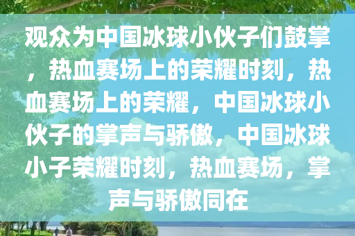 观众为中国冰球小伙子们鼓掌，热血赛场上的荣耀时刻，热血赛场上的荣耀，中国冰球小伙子的掌声与骄傲，中国冰球小子荣耀时刻，热血赛场，掌声与骄傲同在