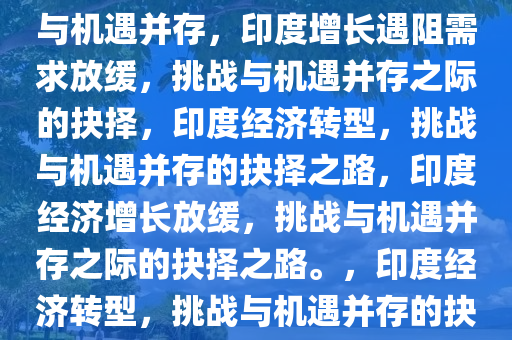 印度增长遇阻需求放缓，挑战与机遇并存，印度增长遇阻需求放缓，挑战与机遇并存之际的抉择，印度经济转型，挑战与机遇并存的抉择之路，印度经济增长放缓，挑战与机遇并存之际的抉择之路。，印度经济转型，挑战与机遇并存的抉择之路