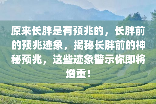 原来长胖是有预兆的，长胖前的预兆迹象，揭秘长胖前的神秘预兆，这些迹象警示你即将增重！