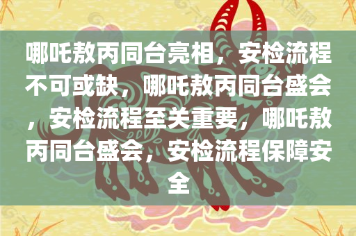 哪吒敖丙同台亮相，安检流程不可或缺，哪吒敖丙同台盛会，安检流程至关重要，哪吒敖丙同台盛会，安检流程保障安全