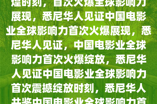 悉尼华人见证中国电影业的辉煌时刻，首次火爆全球影响力展现，悉尼华人见证中国电影业全球影响力首次火爆展现，悉尼华人见证，中国电影业全球影响力首次火爆绽放，悉尼华人见证中国电影业全球影响力首次震撼绽放时刻，悉尼华人共鉴中国电影业全球影响力首次璀璨绽放