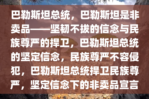 巴勒斯坦总统，巴勒斯坦是非卖品——坚韧不拔的信念与民族尊严的捍卫，巴勒斯坦总统的坚定信念，民族尊严不容侵犯，巴勒斯坦总统捍卫民族尊严，坚定信念下的非卖品宣言