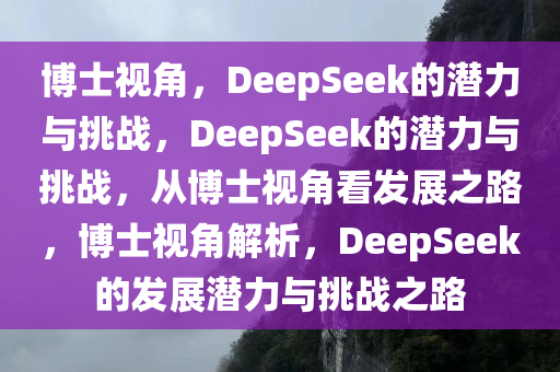 博士视角，DeepSeek的潜力与挑战，DeepSeek的潜力与挑战，从博士视角看发展之路，博士视角解析，DeepSeek的发展潜力与挑战之路