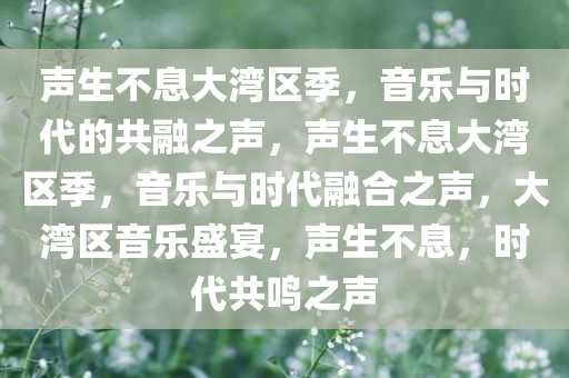 声生不息大湾区季，音乐与时代的共融之声，声生不息大湾区季，音乐与时代融合之声，大湾区音乐盛宴，声生不息，时代共鸣之声