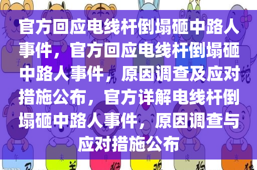 官方回应电线杆倒塌砸中路人事件，官方回应电线杆倒塌砸中路人事件，原因调查及应对措施公布，官方详解电线杆倒塌砸中路人事件，原因调查与应对措施公布