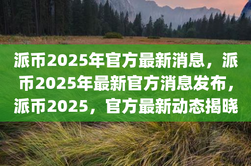 派币2025年官方最新消息，派币2025年最新官方消息发布，派币2025，官方最新动态揭晓