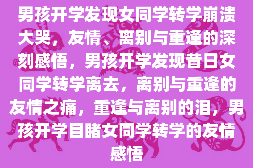 男孩开学发现女同学转学崩溃大哭，友情、离别与重逢的深刻感悟，男孩开学发现昔日女同学转学离去，离别与重逢的友情之痛，重逢与离别的泪，男孩开学目睹女同学转学的友情感悟