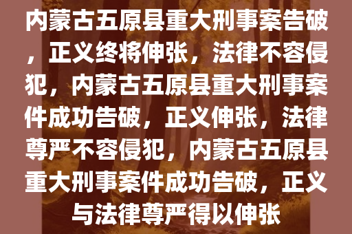 内蒙古五原县重大刑事案告破，正义终将伸张，法律不容侵犯，内蒙古五原县重大刑事案件成功告破，正义伸张，法律尊严不容侵犯，内蒙古五原县重大刑事案件成功告破，正义与法律尊严得以伸张