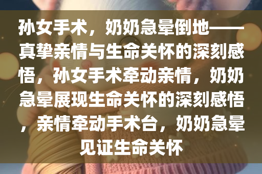 孙女手术，奶奶急晕倒地——真挚亲情与生命关怀的深刻感悟，孙女手术牵动亲情，奶奶急晕展现生命关怀的深刻感悟，亲情牵动手术台，奶奶急晕见证生命关怀