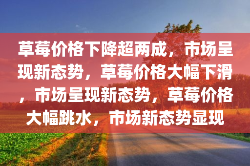 草莓价格下降超两成，市场呈现新态势，草莓价格大幅下滑，市场呈现新态势，草莓价格大幅跳水，市场新态势显现