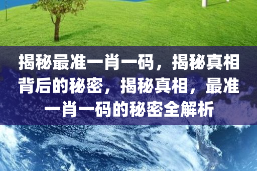 揭秘最准一肖一码，揭秘真相背后的秘密，揭秘真相，最准一肖一码的秘密全解析