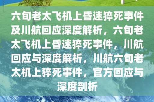 六旬老太飞机上昏迷猝死事件及川航回应深度解析，六旬老太飞机上昏迷猝死事件，川航回应与深度解析，川航六旬老太机上猝死事件，官方回应与深度剖析