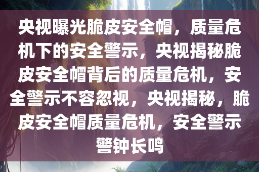 央视曝光脆皮安全帽，质量危机下的安全警示，央视揭秘脆皮安全帽背后的质量危机，安全警示不容忽视，央视揭秘，脆皮安全帽质量危机，安全警示警钟长鸣