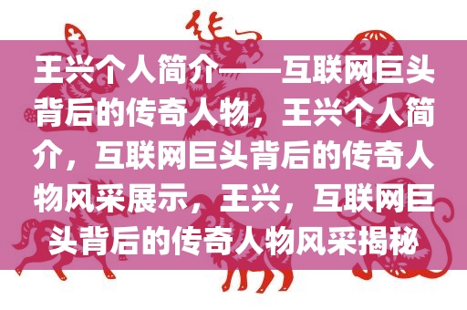 王兴个人简介——互联网巨头背后的传奇人物，王兴个人简介，互联网巨头背后的传奇人物风采展示，王兴，互联网巨头背后的传奇人物风采揭秘