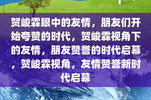 贺峻霖眼中的友情，朋友们开始夸赞的时代，贺峻霖视角下的友情，朋友赞誉的时代启幕，贺峻霖视角，友情赞誉新时代启幕