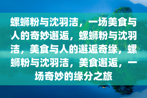 螺蛳粉与沈羽洁，一场美食与人的奇妙邂逅，螺蛳粉与沈羽洁，美食与人的邂逅奇缘，螺蛳粉与沈羽洁，美食邂逅，一场奇妙的缘分之旅