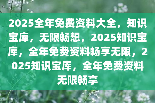 2025全年免费资料大全，知识宝库，无限畅想，2025知识宝库，全年免费资料畅享无限，2025知识宝库，全年免费资料无限畅享