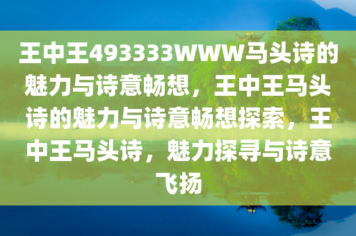 王中王493333WWW马头诗的魅力与诗意畅想，王中王马头诗的魅力与诗意畅想探索，王中王马头诗，魅力探寻与诗意飞扬