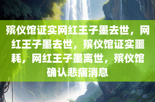 殡仪馆证实网红王子墨去世，网红王子墨去世，殡仪馆证实噩耗，网红王子墨离世，殡仪馆确认悲痛消息