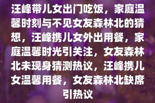 汪峰带儿女出门吃饭，家庭温馨时刻与不见女友森林北的猜想，汪峰携儿女外出用餐，家庭温馨时光引关注，女友森林北未现身猜测热议，汪峰携儿女温馨用餐，女友森林北缺席引热议