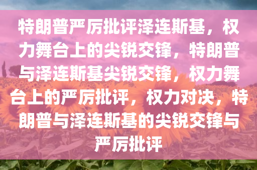 特朗普严厉批评泽连斯基，权力舞台上的尖锐交锋，特朗普与泽连斯基尖锐交锋，权力舞台上的严厉批评，权力对决，特朗普与泽连斯基的尖锐交锋与严厉批评