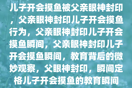 儿子开会摸鱼被父亲眼神封印，父亲眼神封印儿子开会摸鱼行为，父亲眼神封印儿子开会摸鱼瞬间，父亲眼神封印儿子开会摸鱼瞬间，教育背后的微妙观察，父眼神封印，瞬间定格儿子开会摸鱼的教育瞬间