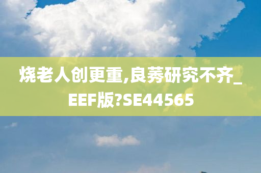 烧老人创更重,良莠研究不齐_EEF版?SE44565