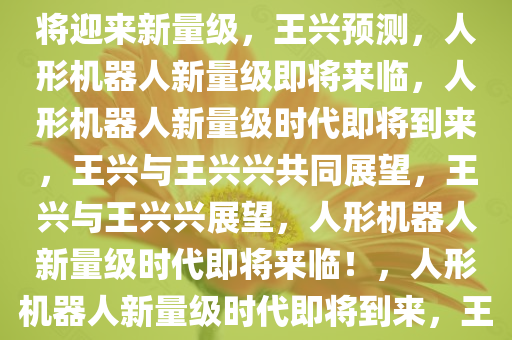 王兴兴预测，今年人形机器人将迎来新量级，王兴预测，人形机器人新量级即将来临，人形机器人新量级时代即将到来，王兴与王兴兴共同展望，王兴与王兴兴展望，人形机器人新量级时代即将来临！，人形机器人新量级时代即将到来，王兴与王兴兴共同展望