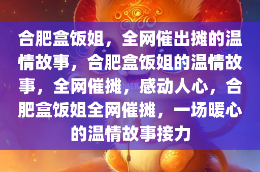 合肥盒饭姐，全网催出摊的温情故事，合肥盒饭姐的温情故事，全网催摊，感动人心，合肥盒饭姐全网催摊，一场暖心的温情故事接力