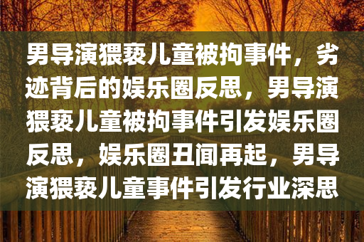 男导演猥亵儿童被拘事件，劣迹背后的娱乐圈反思，男导演猥亵儿童被拘事件引发娱乐圈反思，娱乐圈丑闻再起，男导演猥亵儿童事件引发行业深思